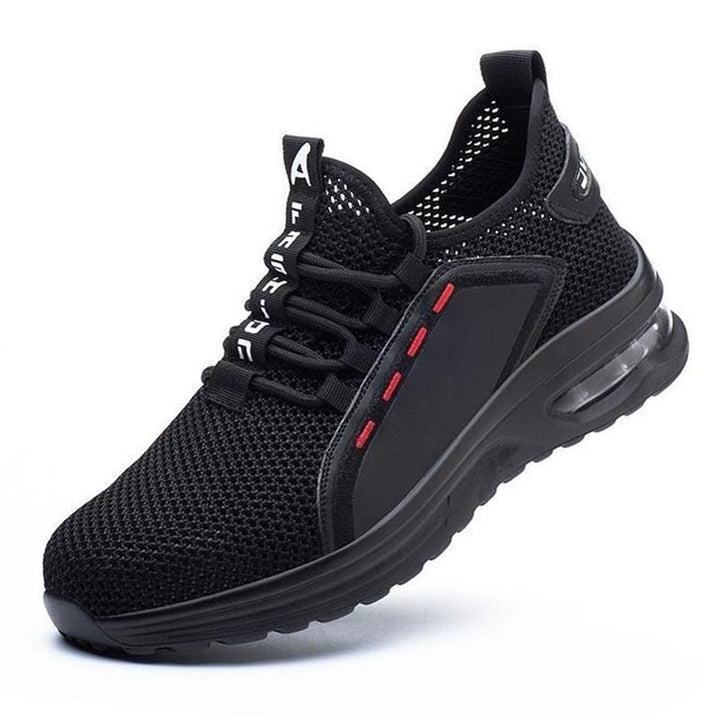 Durable men's steel toe work shoes, lightweight for all-day comfort & safety in construction.