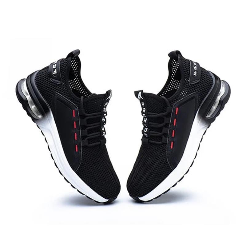 Side view of men's ultralight safety work shoe with steel toe & puncture resistance.