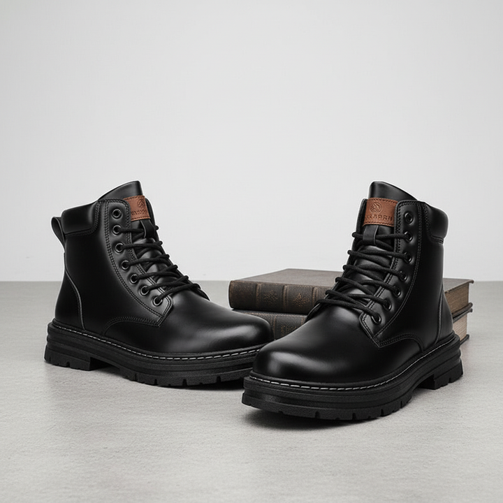 Stylish men's Aaron versatile casual boots, suitable for autumn and winter, made from high-quality synthetic leather.