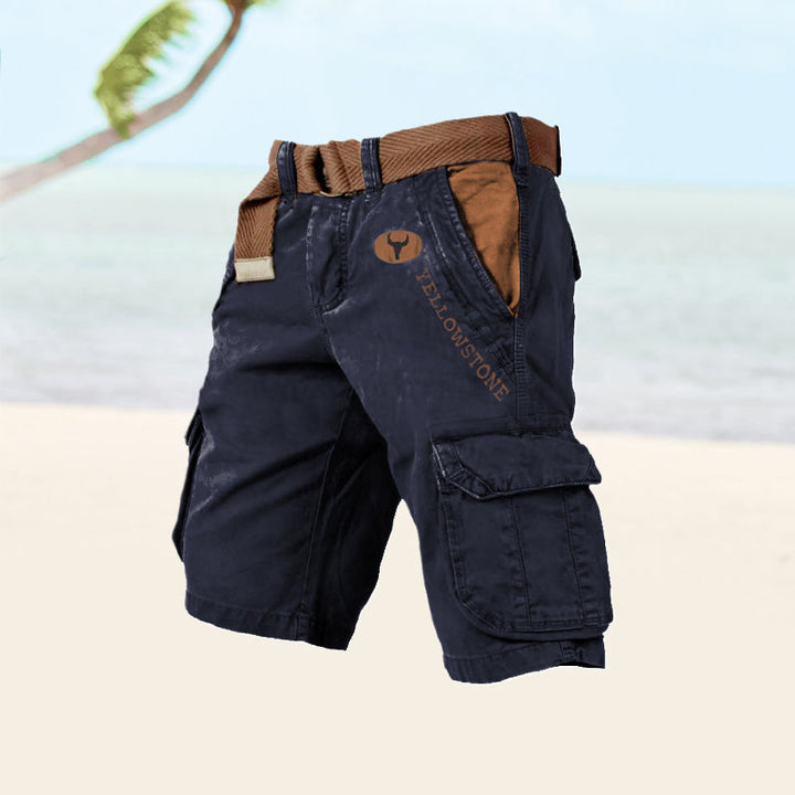 Utility cargo shorts for men, engineered for practicality and active lifestyles.