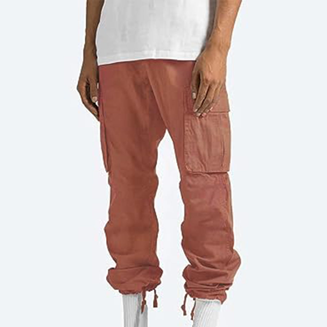 Practical men's cargo trousers with deep pockets, perfect for utility and casual comfort.