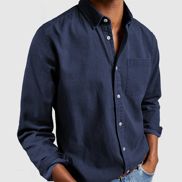 Men's versatile long sleeve casual shirt for effortless style and everyday comfort. Smart casual men's fashion.