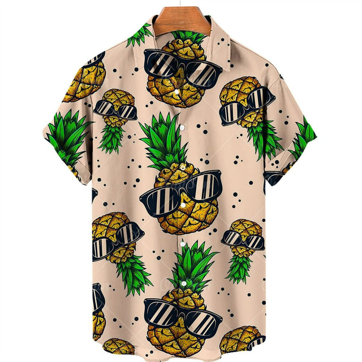 Stylish men's short sleeve tropical print Hawaiian shirt, perfect vibrant holiday outfit or beachwear.
