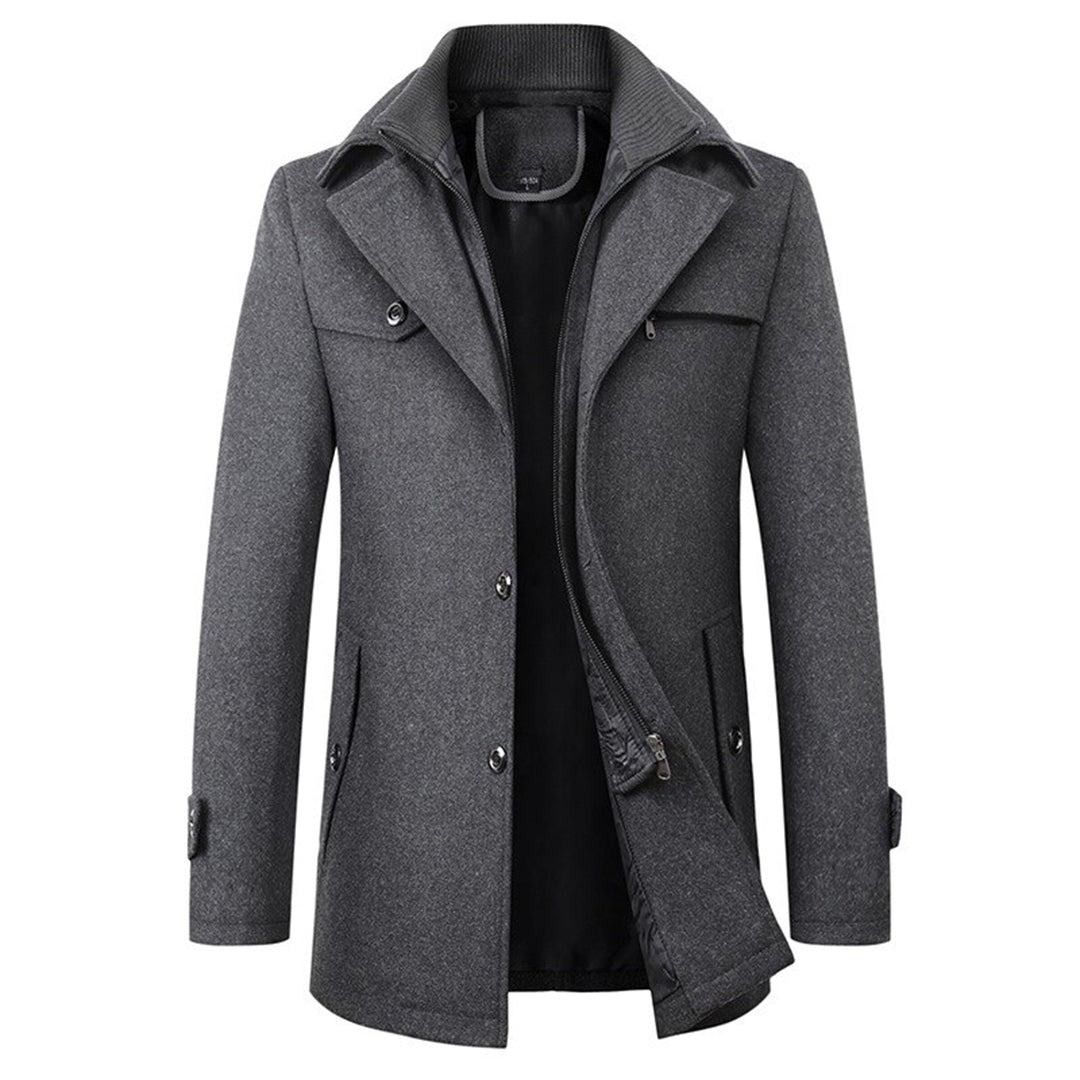 Warm men's winter jacket, a stylish coat for all occasions. Ideal for cold weather formal or casual wear.