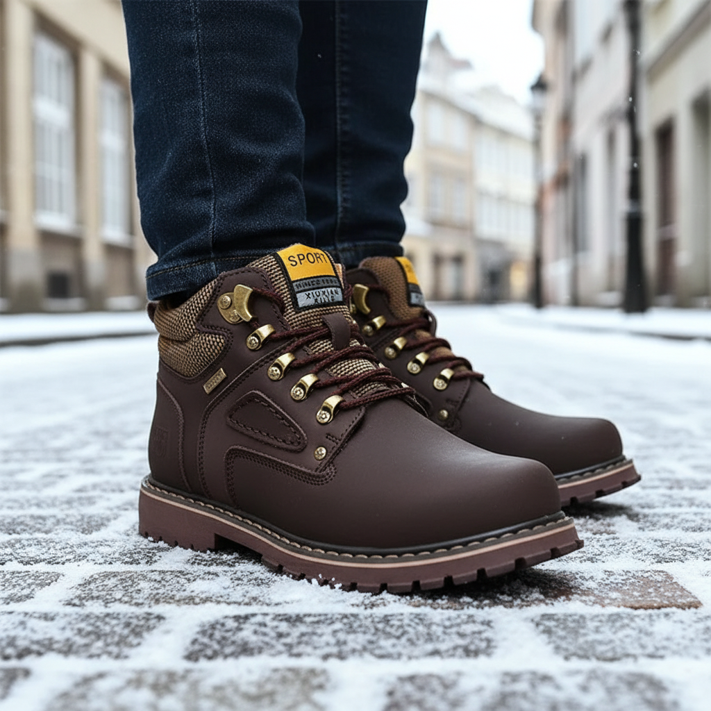 Men's Vincent waterproof lined winter boots for snow, retro style comfort footwear