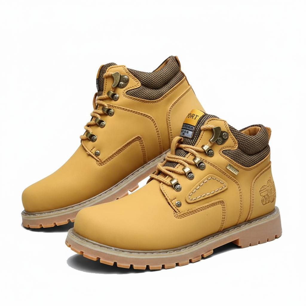 Retro men's waterproof lined boots, Vincent style, essential footwear for winter and snow