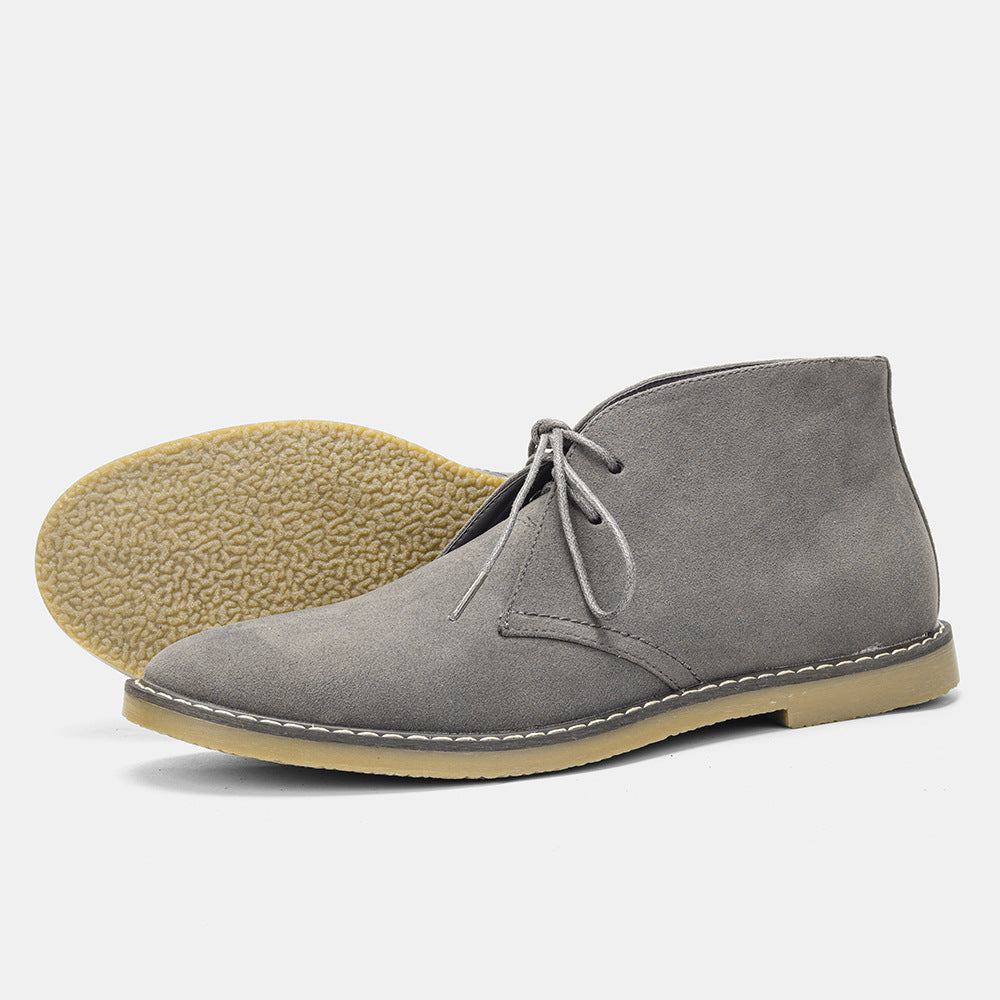Durable brown suede men's desert boots providing comfortable footwear, vintage style, and reliable grip for daily use.