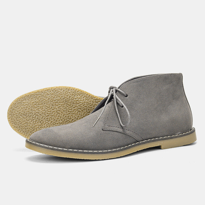 Durable brown suede men's desert boots providing comfortable footwear, vintage style, and reliable grip for daily use.