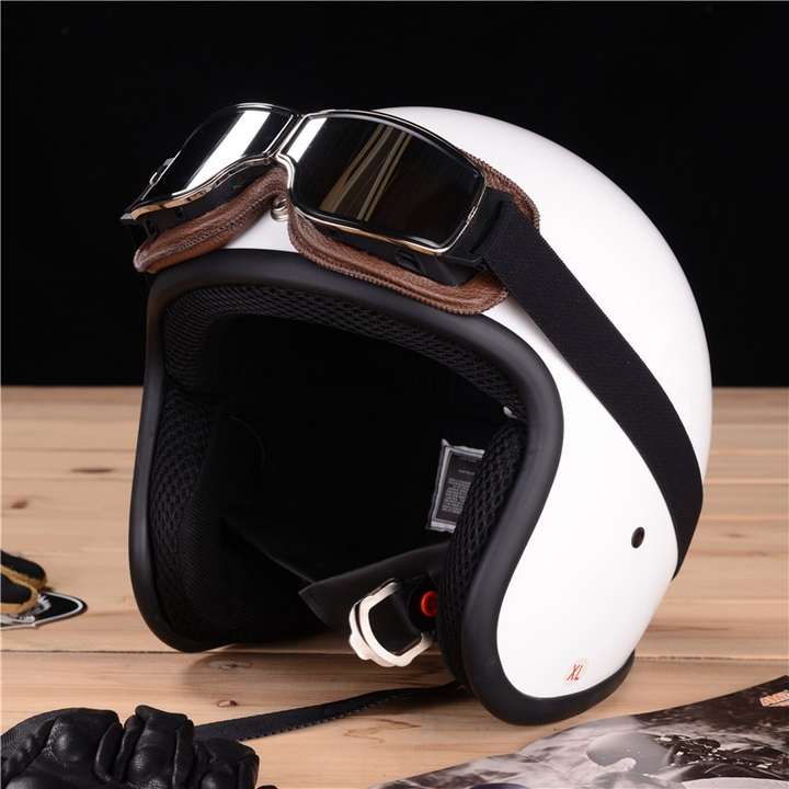 RiderEdge vintage leather motorcycle goggles, windproof and dustproof. Essential retro biker accessories for men.