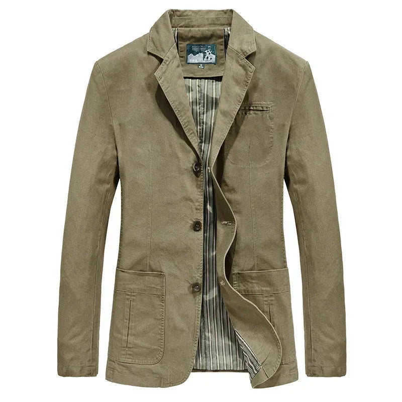 Men's vintage military style summer jacket, lightweight casual outerwear for urban everyday wear.