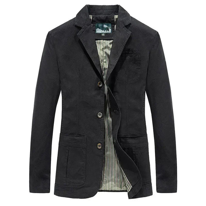 Khaki men's vintage military style summer jacket, ideal lightweight casual outerwear for spring fashion.