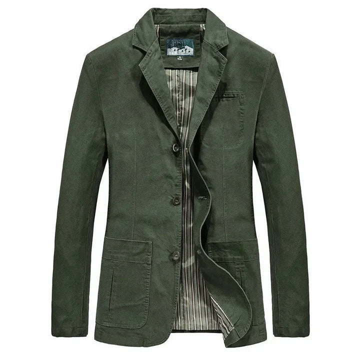 Black men's military style summer jacket with pockets, perfect lightweight outerwear for casual urban fashion.