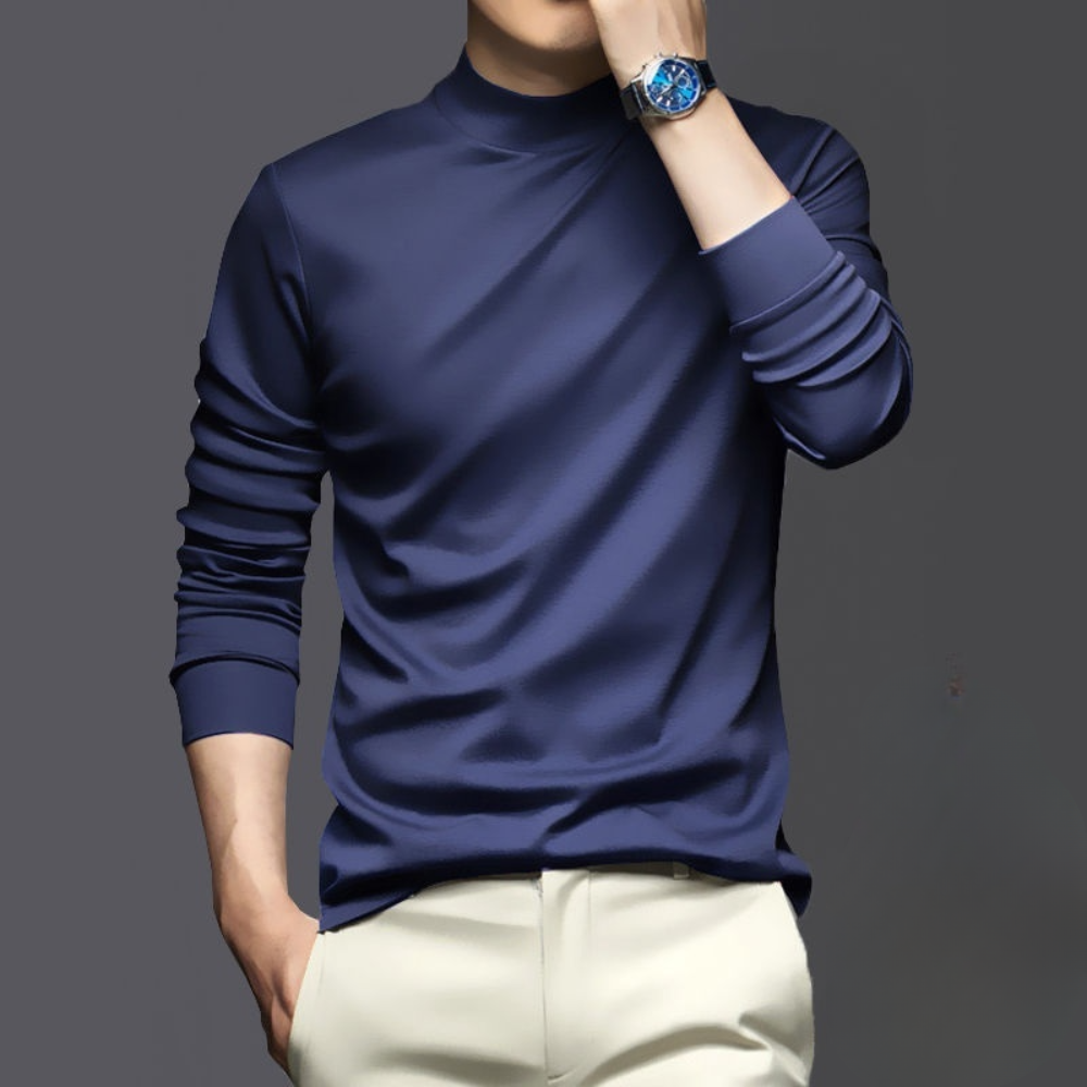 Dario men's warm long sleeve top. Comfortable polyester, perfect for casual everyday style & layering in winter.