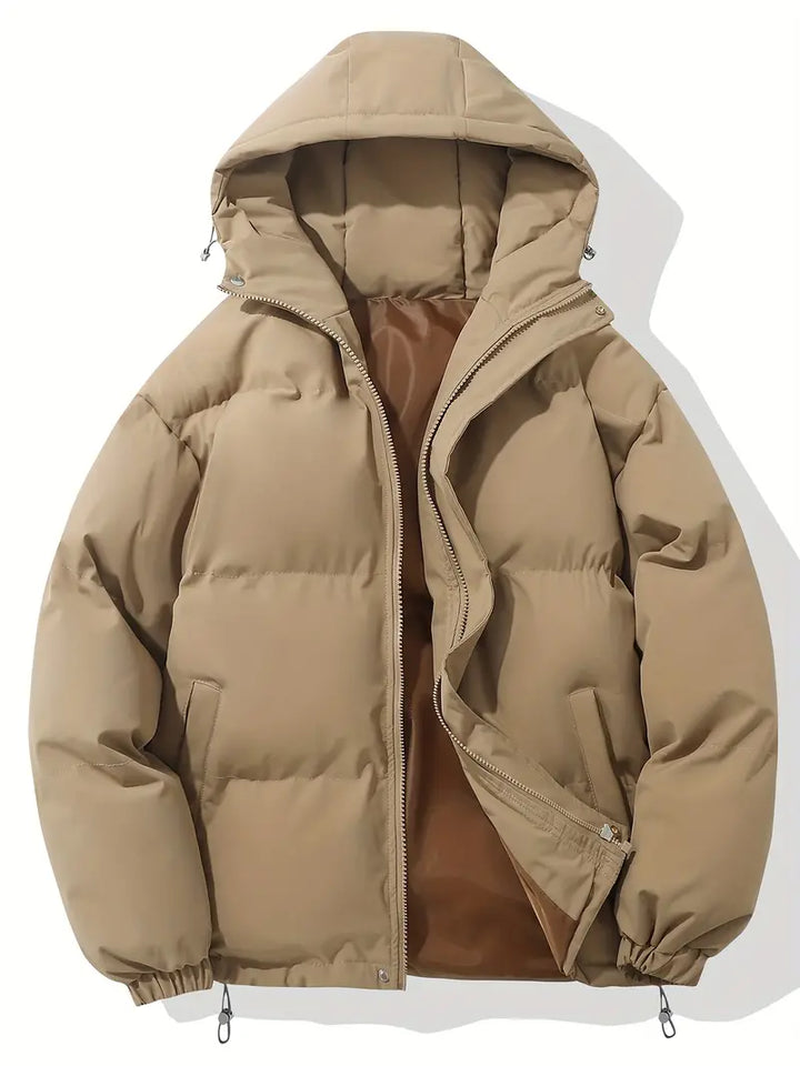 Versatile men's hooded winter jacket, perfect for outdoor adventures, casual wear, and staying warm.