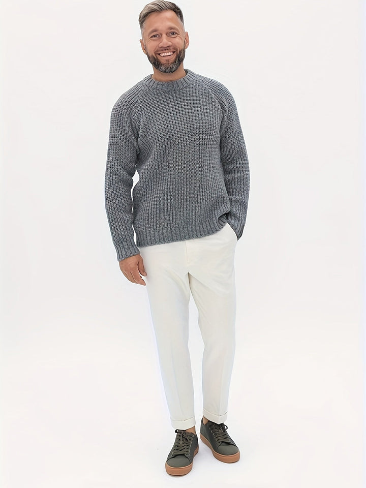 Solid color knit men's winter sweater. Soft, warm, long sleeve for ultimate comfort and everyday fashion.