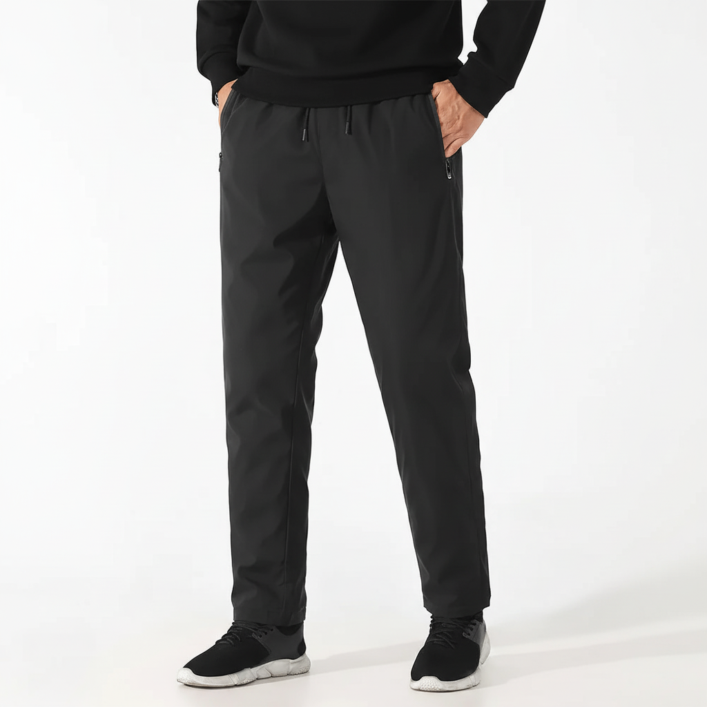 Warm men's outdoor jogging pants, down insulated, perfect loungewear for cold weather