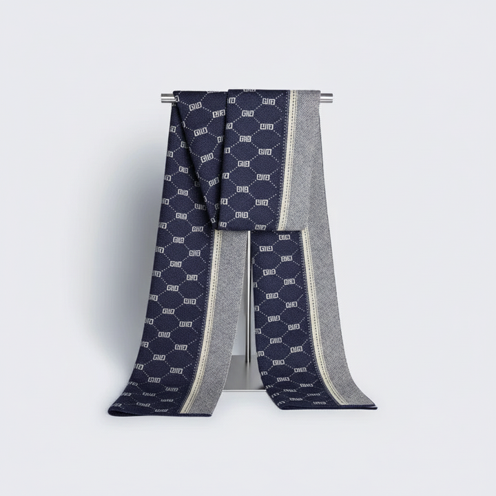 Men's elegant wool blend winter scarf, perfect for business casual and adding a sophisticated layer in cold weather.