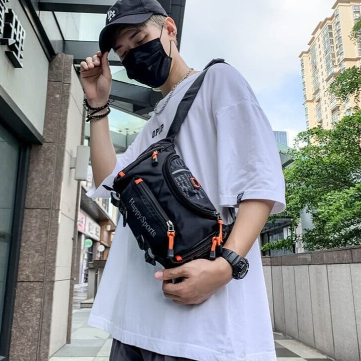 Men's water-resistant crossbody bag with adjustable strap, ensuring a perfect fit for any adventure.