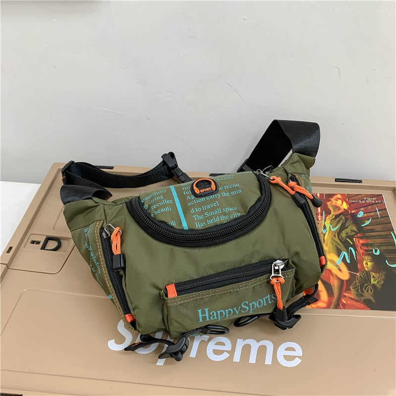 Two water-resistant men's sling bags, 1+1 free offer, great for adventure and daily use.