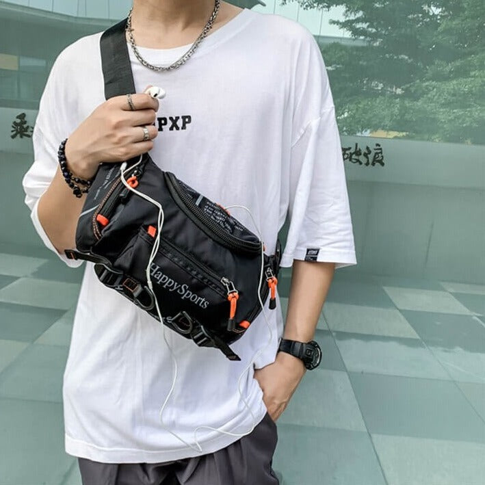 Men's water-resistant travel sling bag, built for everyday use, hiking, and outdoor durability.