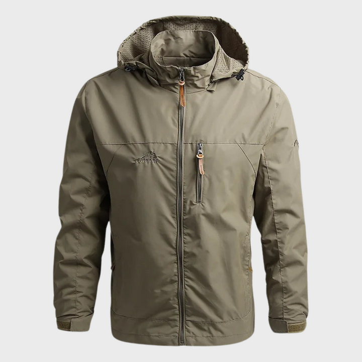 Stylish men's waterproof jacket, perfect for casual wear. A versatile all-season windbreaker for modern men's fashion.