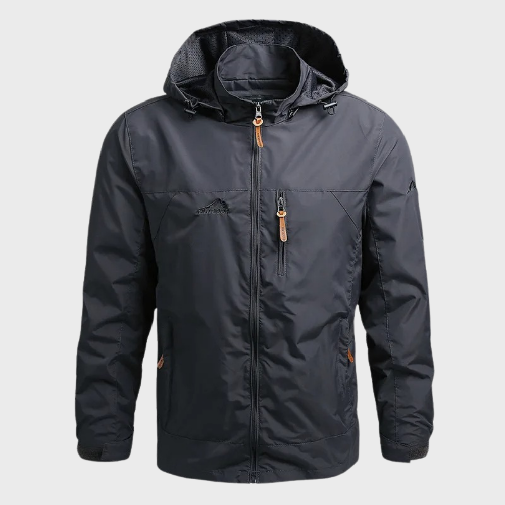 Comfortable men's all-season waterproof jacket, suitable for spring, autumn, and mild winter. Stylish and practical outerwear.