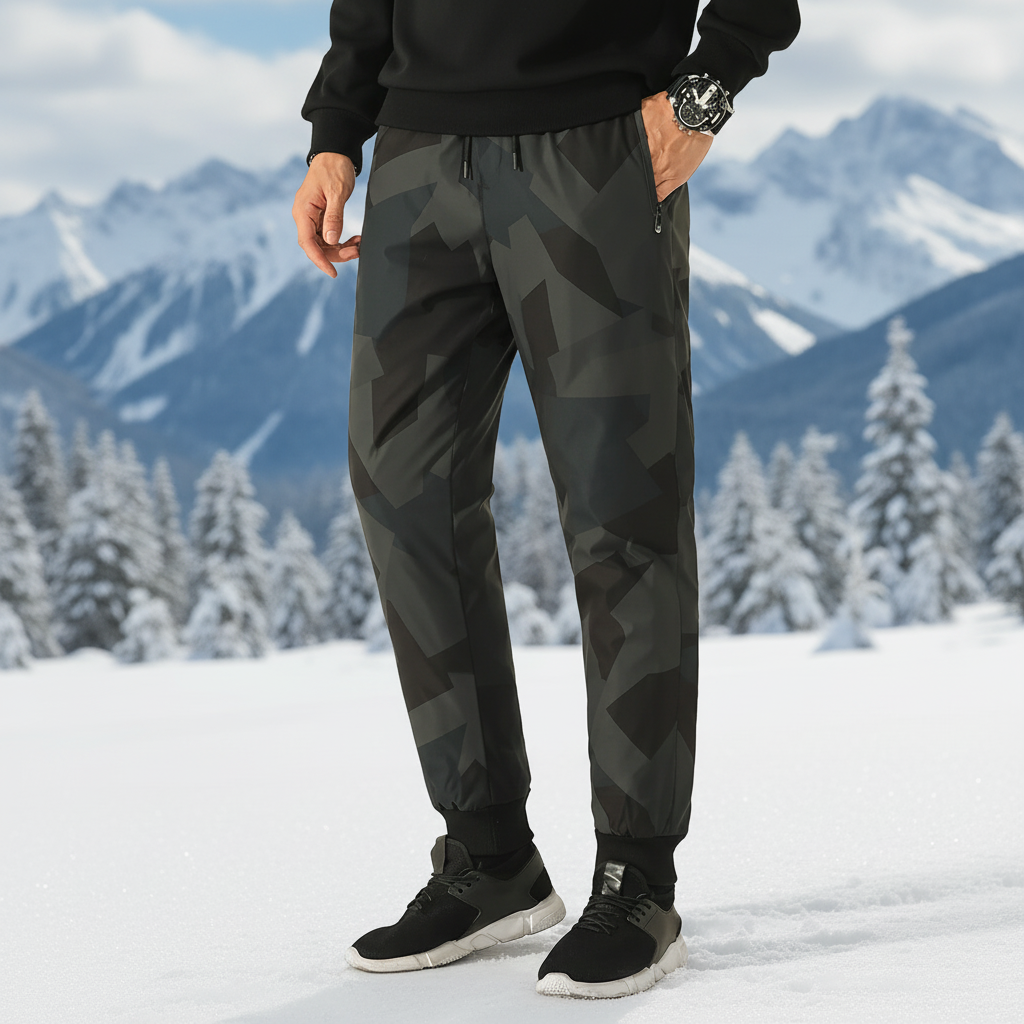 Men's Waterproof Insulated Joggers, black, for cold weather athletic wear