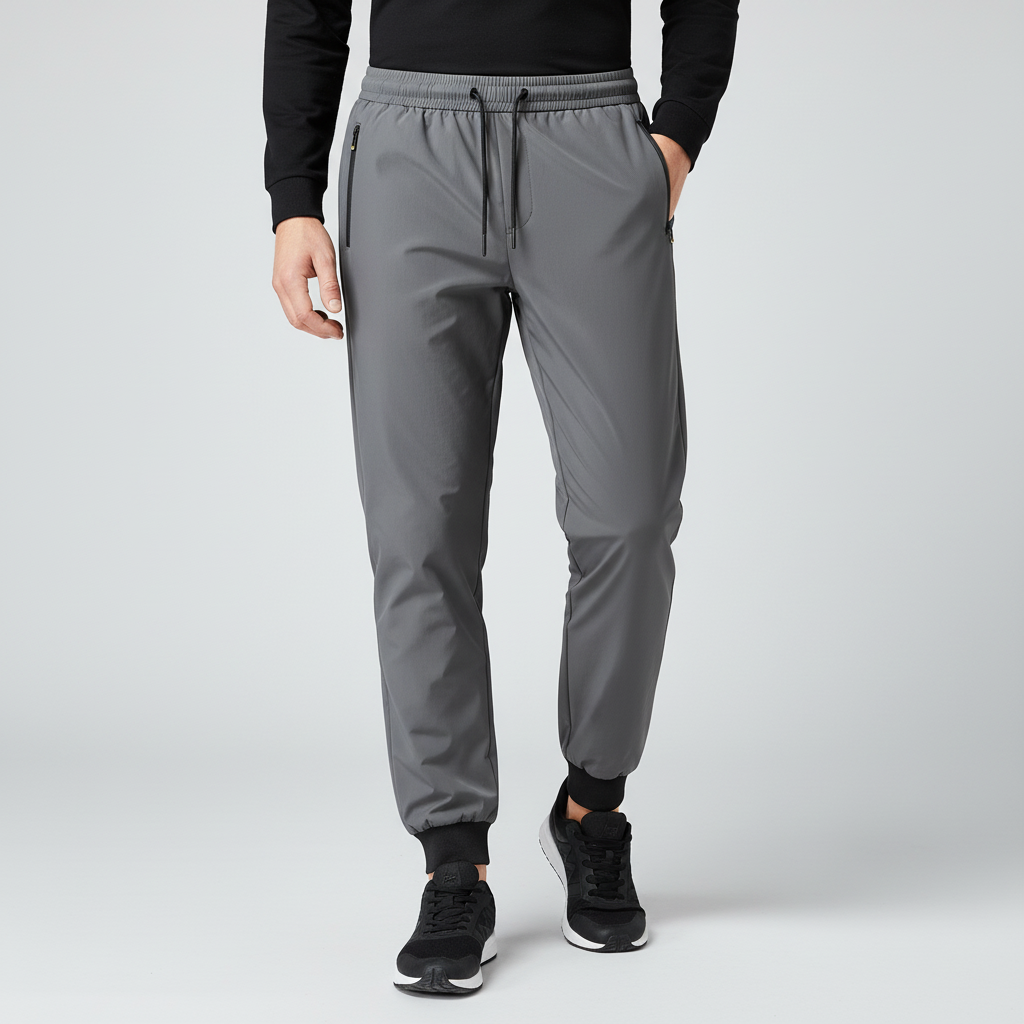 A pair of black men's insulated joggers, perfect for cold weather or casual loungewear.