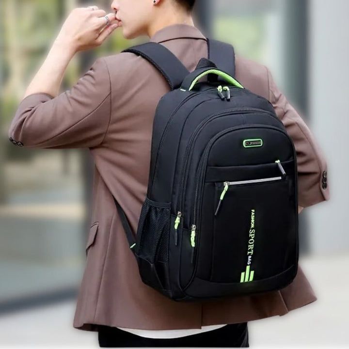 Men's waterproof laptop backpack for business travel & daily commute.