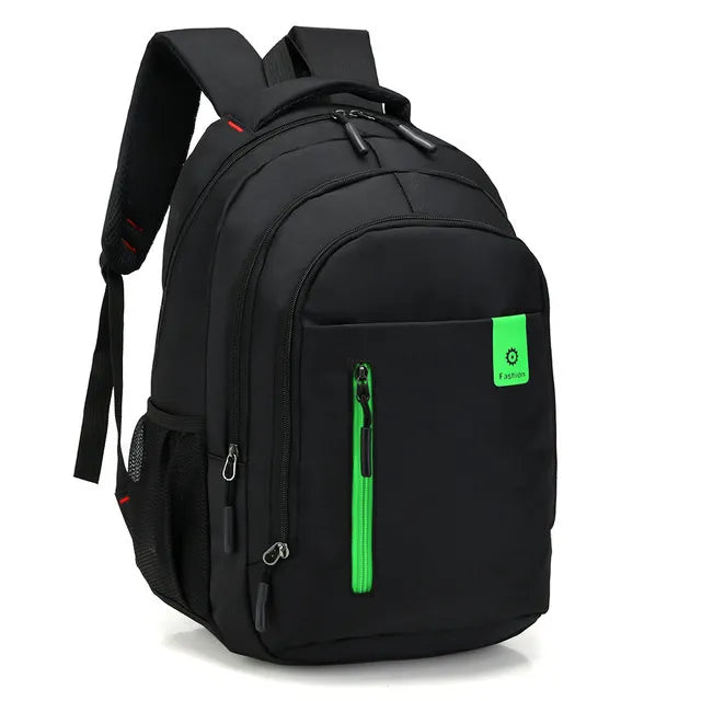 Organized men's waterproof laptop backpack for travelers & business professionals.
