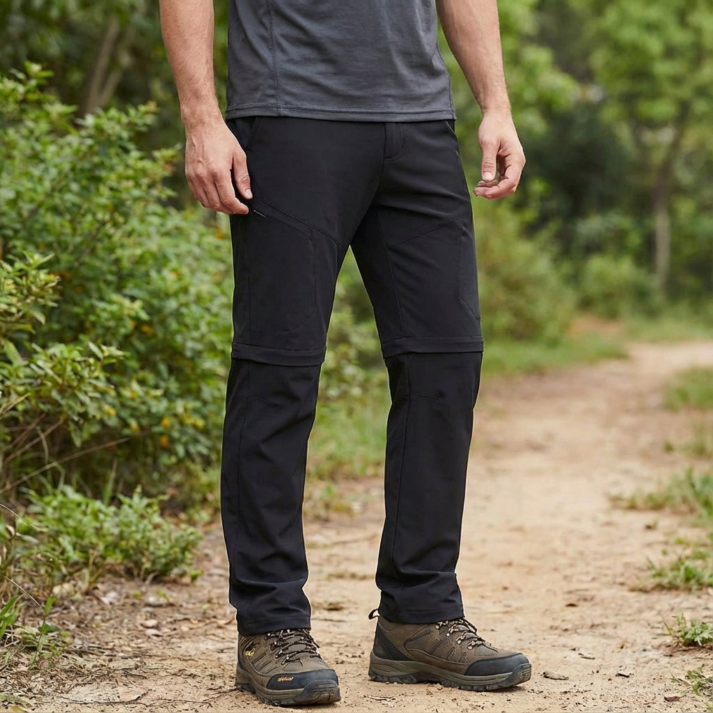 Men's waterproof lightweight hiking trousers Rex in grey, ideal for trekking and outdoor adventures.