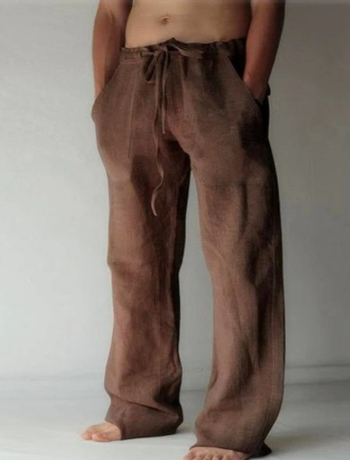 Lightweight men's wide-leg pants, breathable and relaxed for comfortable summer style.
