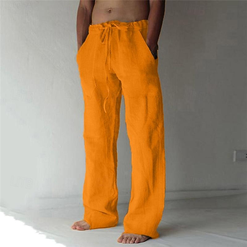 Casual men's wide-leg summer trousers, featuring a relaxed fit for breathable comfort.