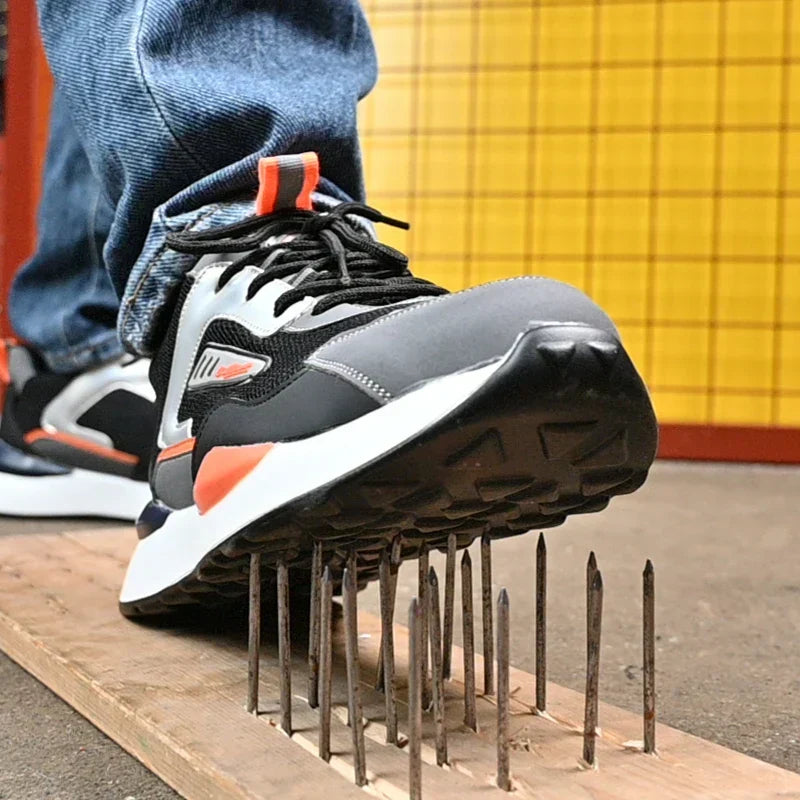 FlexGuard ultra-lightweight safety shoes for men & women, comfortable, steel toe, slip-resistant work footwear.