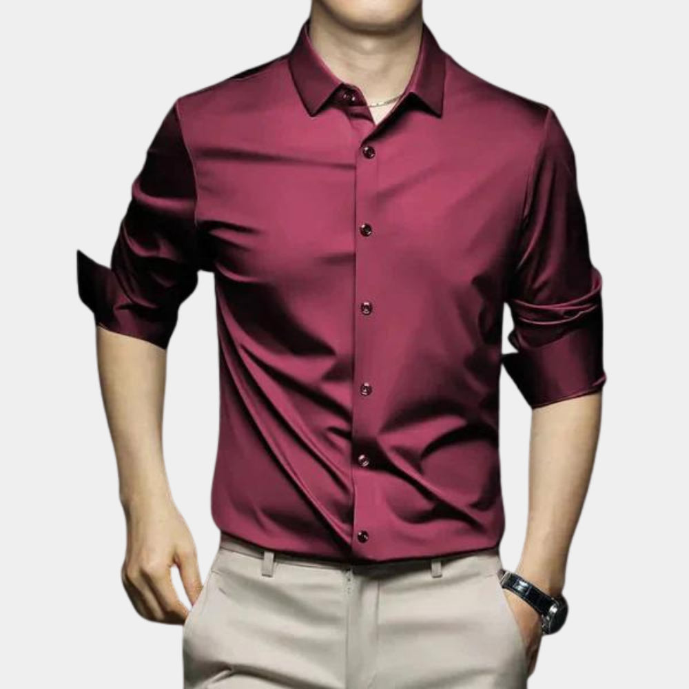 Stylish timeless men's dress shirt, offering a sophisticated look for any occasion, wrinkle-free design.