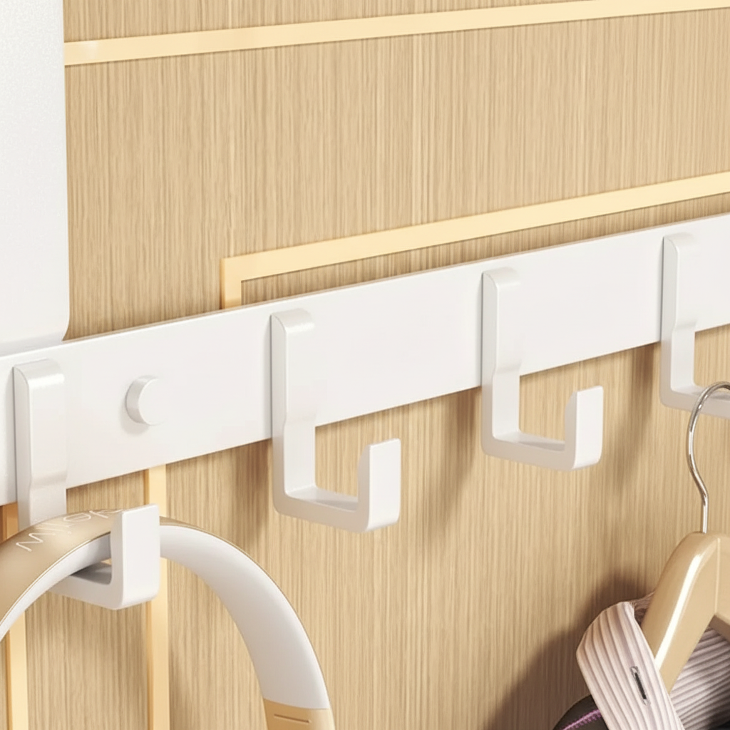 ÜberTür Hakenleiste SpaceHook, metal hook rail providing easy, no-drill storage solution