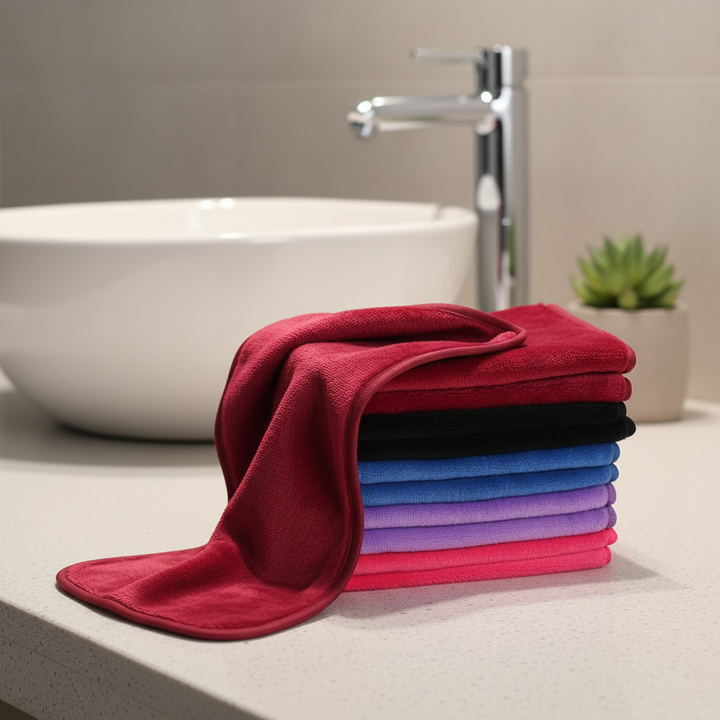 MicroVelvet microfiber cleaning cloth for streak-free cleaning in kitchen and bathroom.