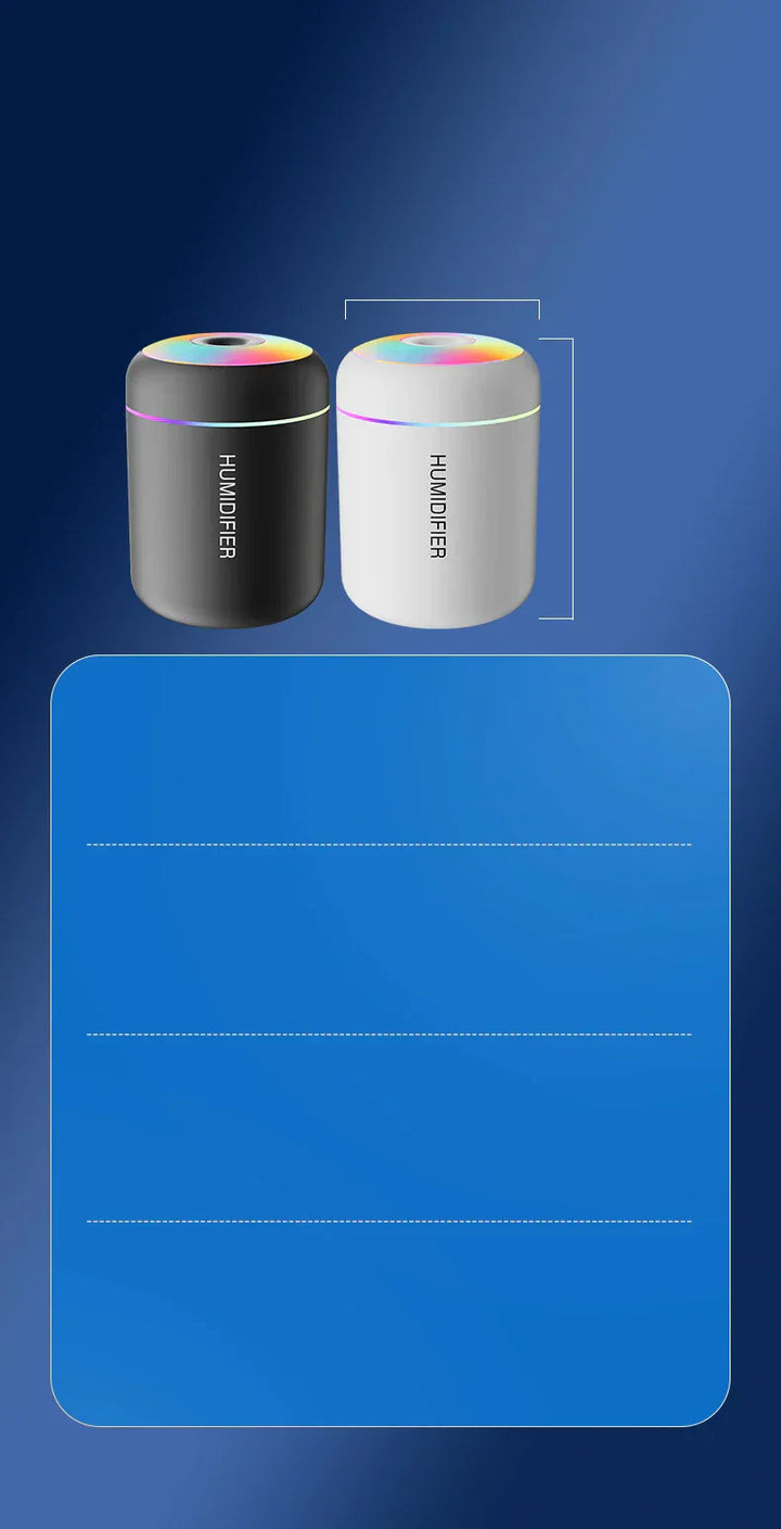 Compact USB humidifier with aromatherapy function, perfect for office desk or car, white design