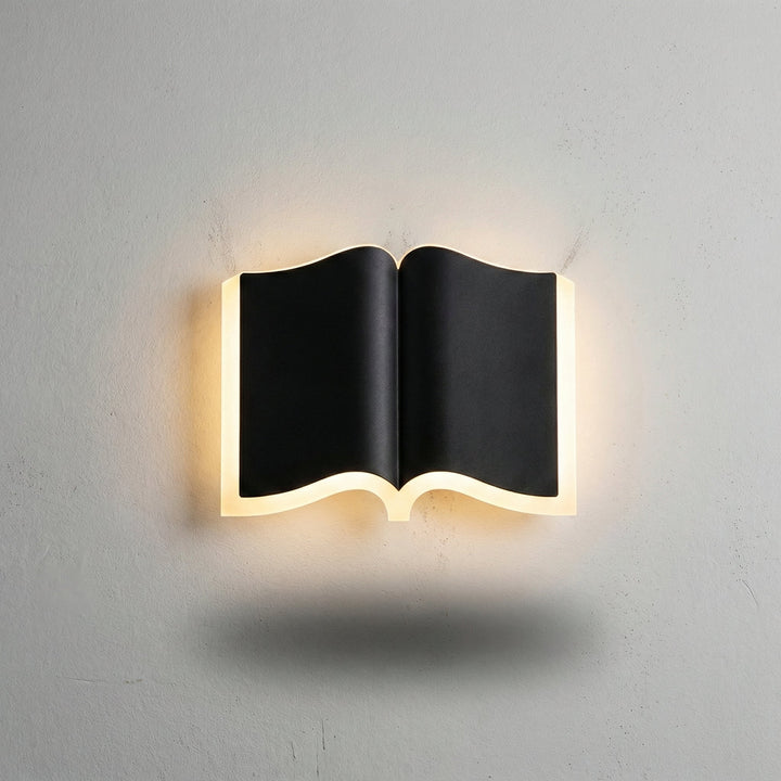 Modern BookLume LED wall sconce, elegant book decor accent light for bedrooms