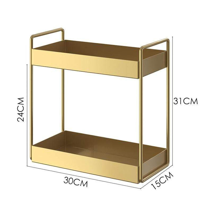 Modern gold desktop organizer tray for office or bathroom storage