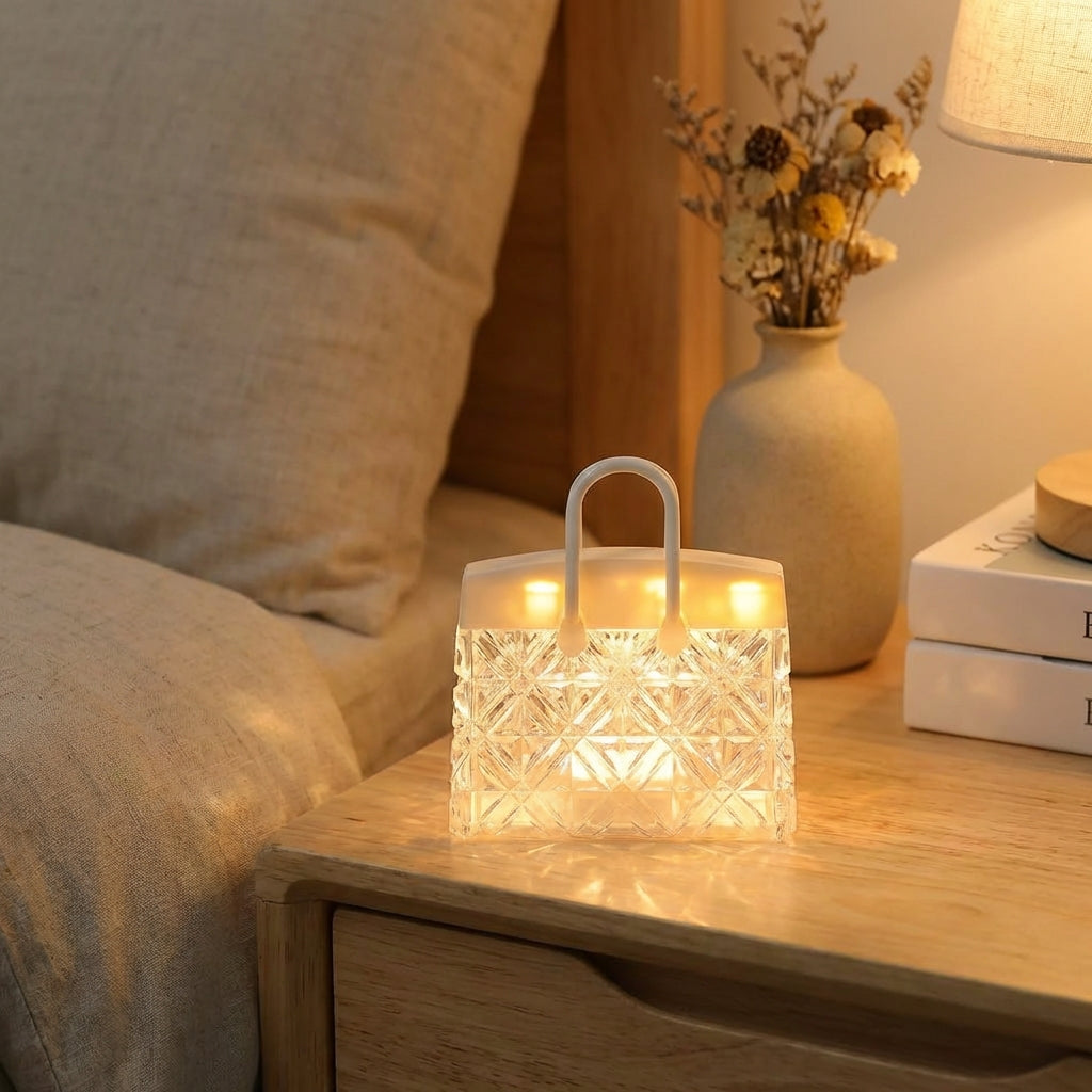 Minimalist handbag design LED table lamp, perfect for modern home decor and accent lighting
