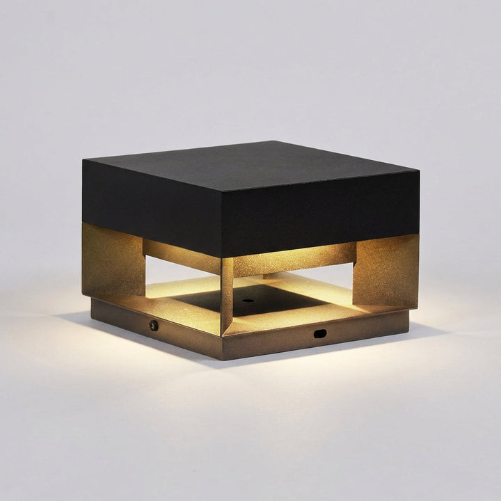 LumaBloc minimalist square outdoor wall lamp, weatherproof, ideal for garden lighting and exterior decor.