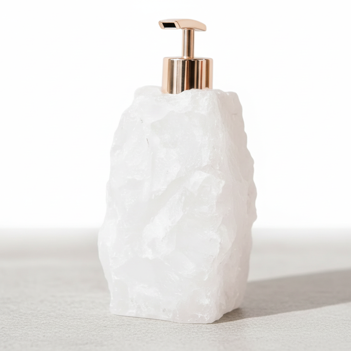 Stylish StoneSoap dispenser, ideal for organizing bathroom countertops.