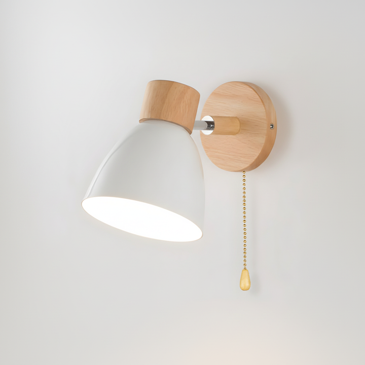 Nordic style WoodLuma wall light, adjustable, ideal for bedroom or living room