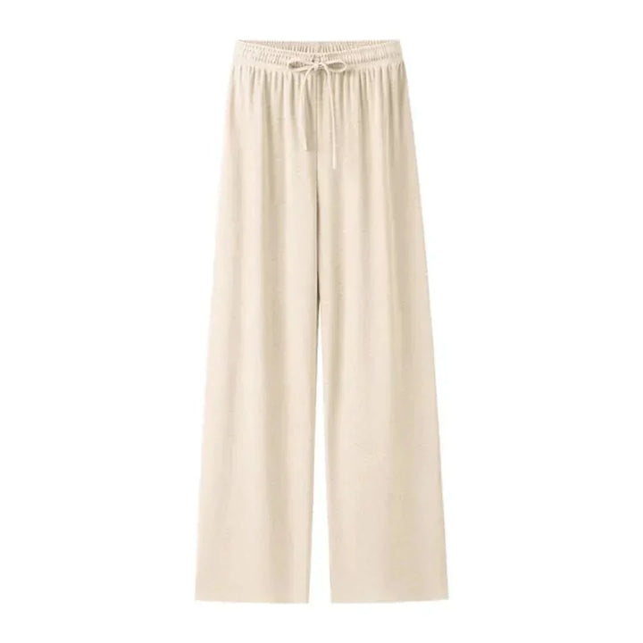 Lightweight women's linen trousers, Mira, ideal for summer, with a stylish and comfortable elastic waist design.