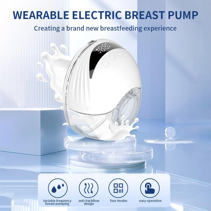 Close-up on the LED display of Mirava electric breast pump, showing suction mode and intensity
