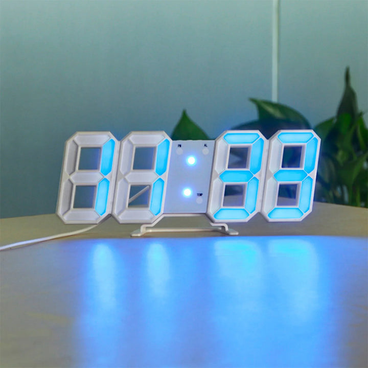Sleek modern 3D LED wall clock, remote control & USB powered for easy setup in home/office.