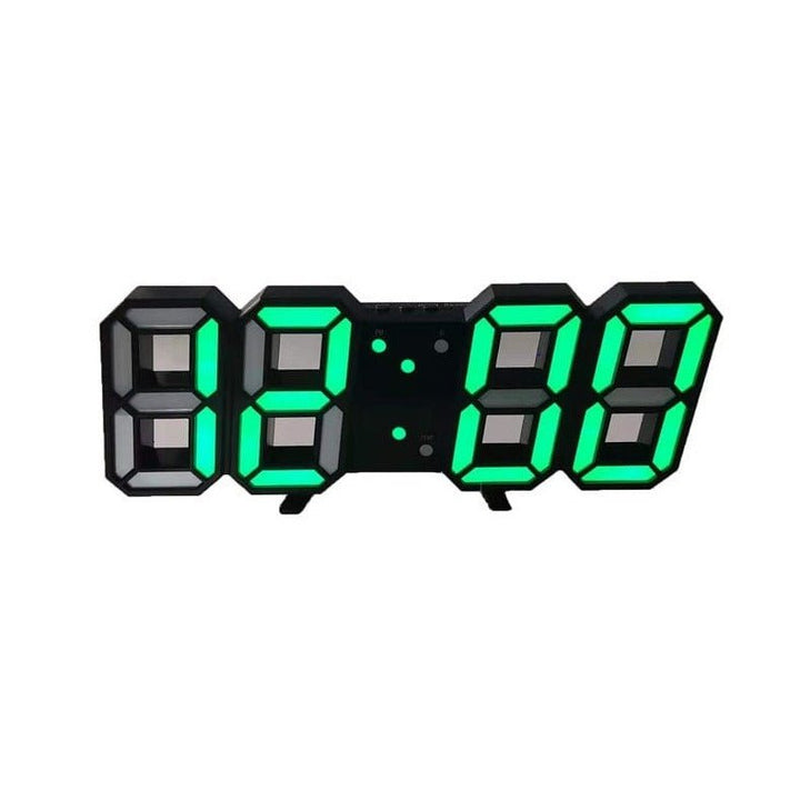 Contemporary 3D LED dimmable wall clock, ideal for stylish interior design & timekeeping.