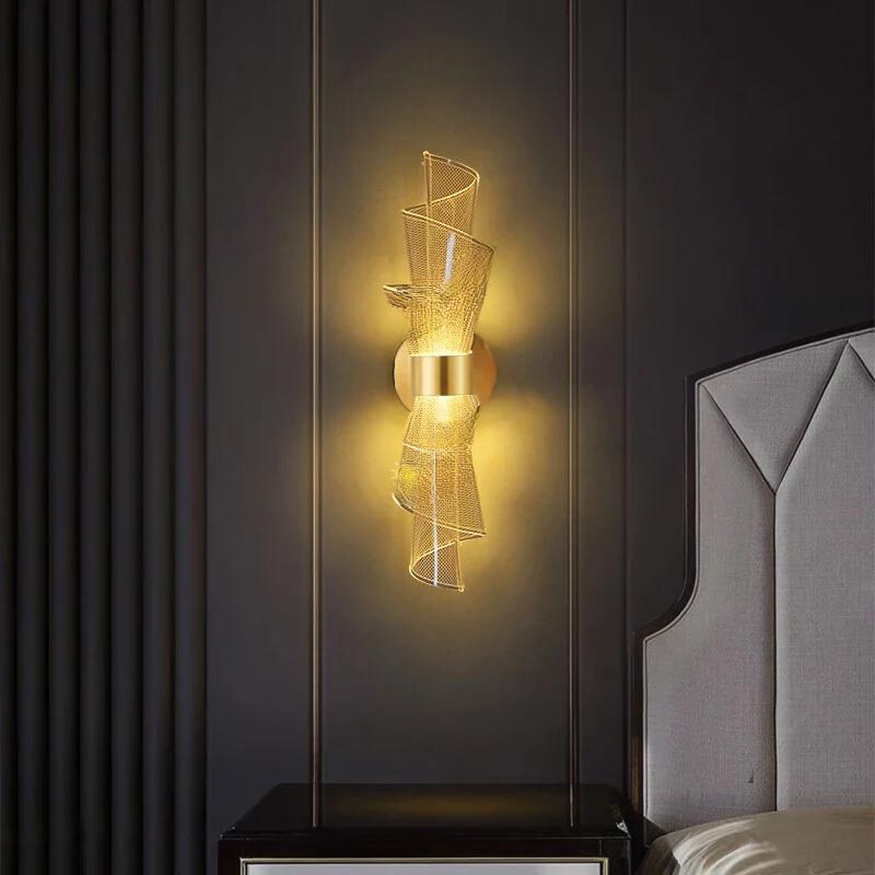 Elegant Aurellis LED wall sconce, a decorative lighting fixture enhancing the ambiance of any modern room