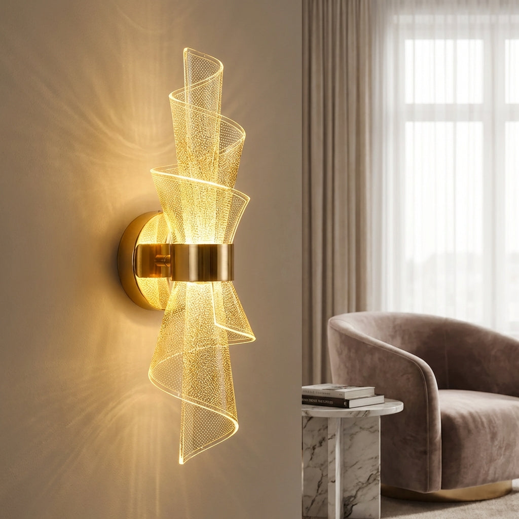 Modern Aurellis LED wall sconce, decorative linear design, ideal for bedroom lighting